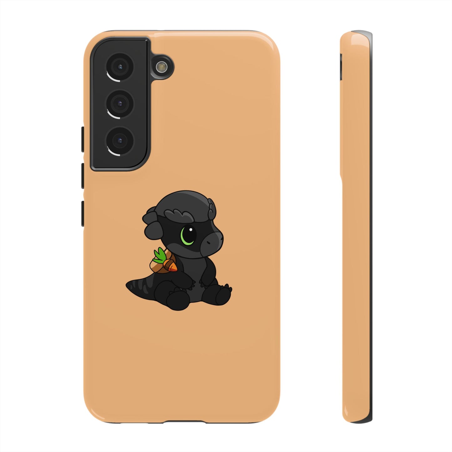 Limited Edition Bonk the Melanistic Pachycephalosaurus Plushie Art - Phone Case