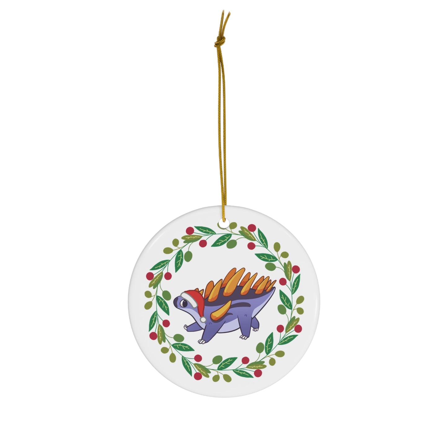 Holiday Kentrosaurus - Ceramic Ornament