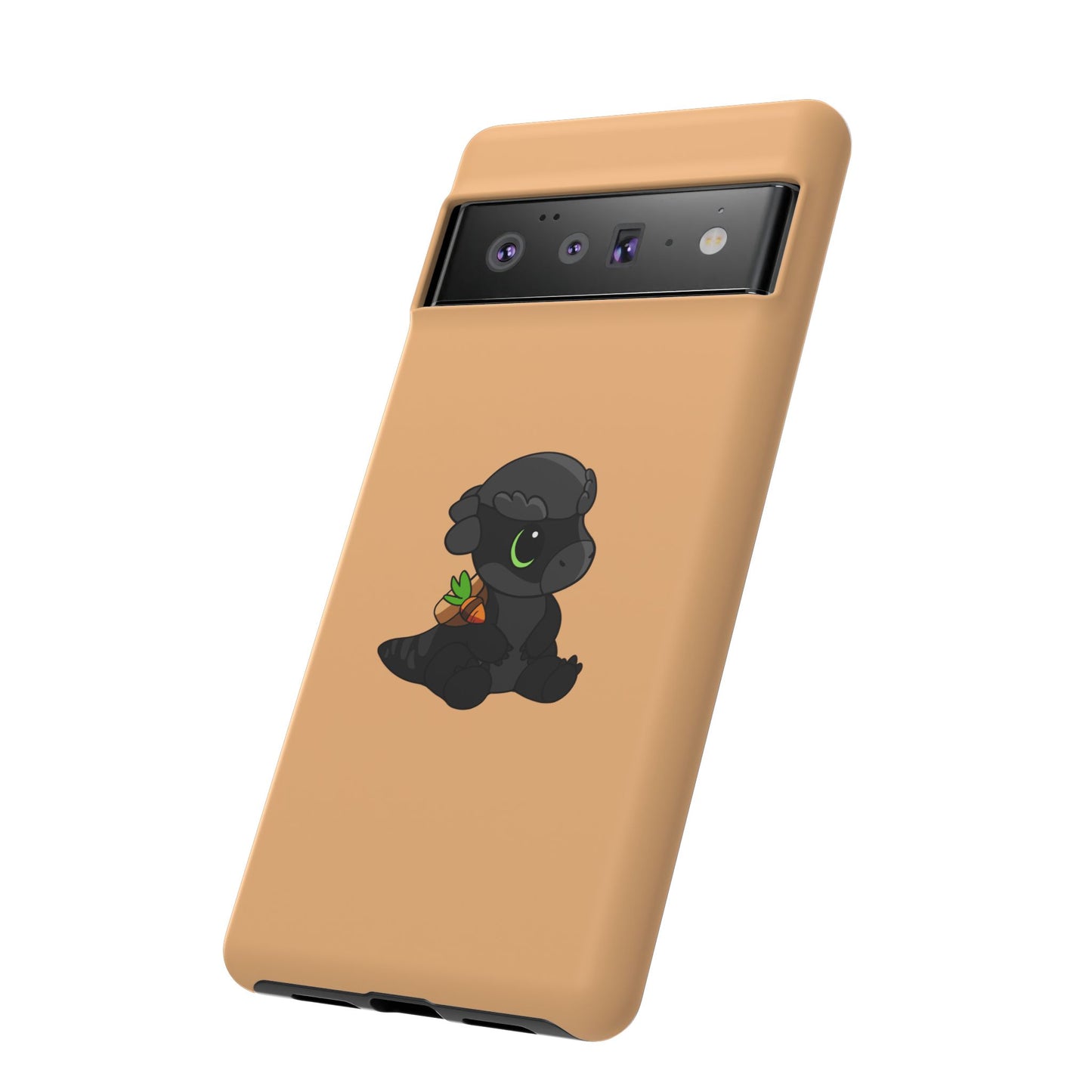 Limited Edition Bonk the Melanistic Pachycephalosaurus Plushie Art - Phone Case