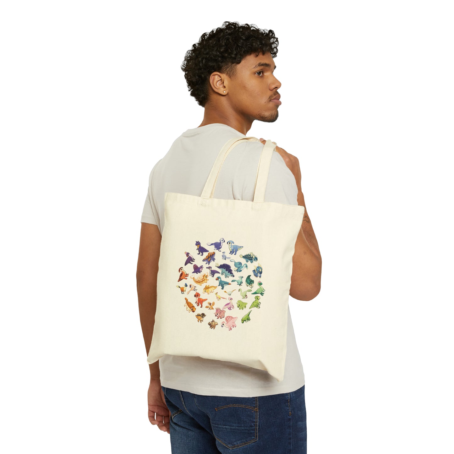 Rainbow of Dinos - Canvas Tote Bag