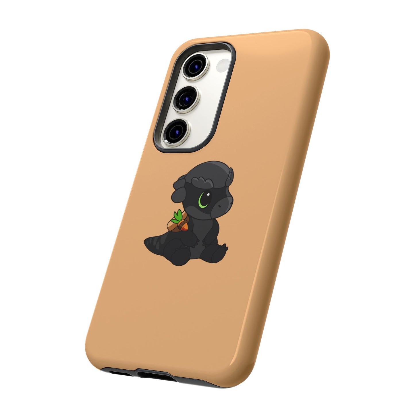 Limited Edition Bonk the Melanistic Pachycephalosaurus Plushie Art - Phone Case