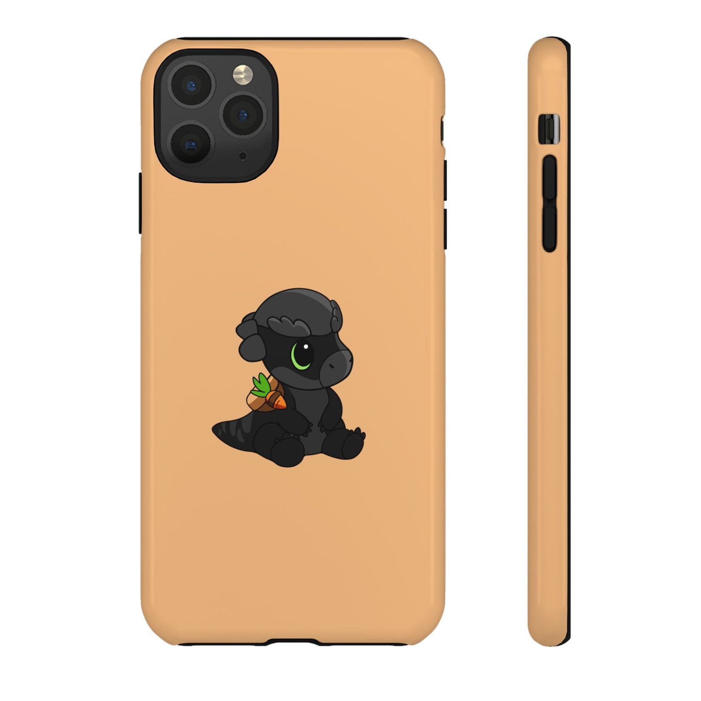 Limited Edition Bonk the Melanistic Pachycephalosaurus Plushie Art - Phone Case
