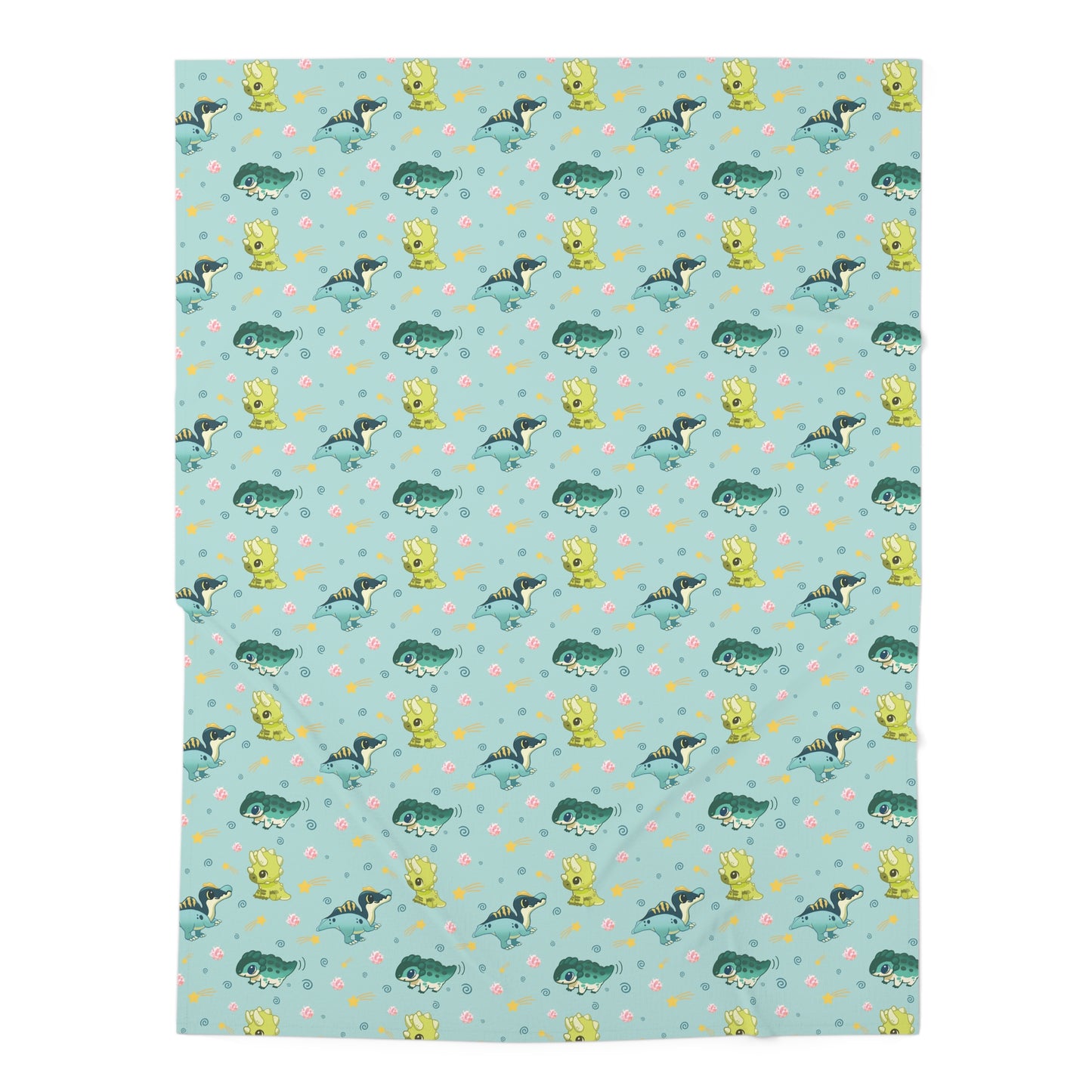 Baby Dinos Swaddle Blanket - Spinosaurus, Scelidosaurus & Triceratops
