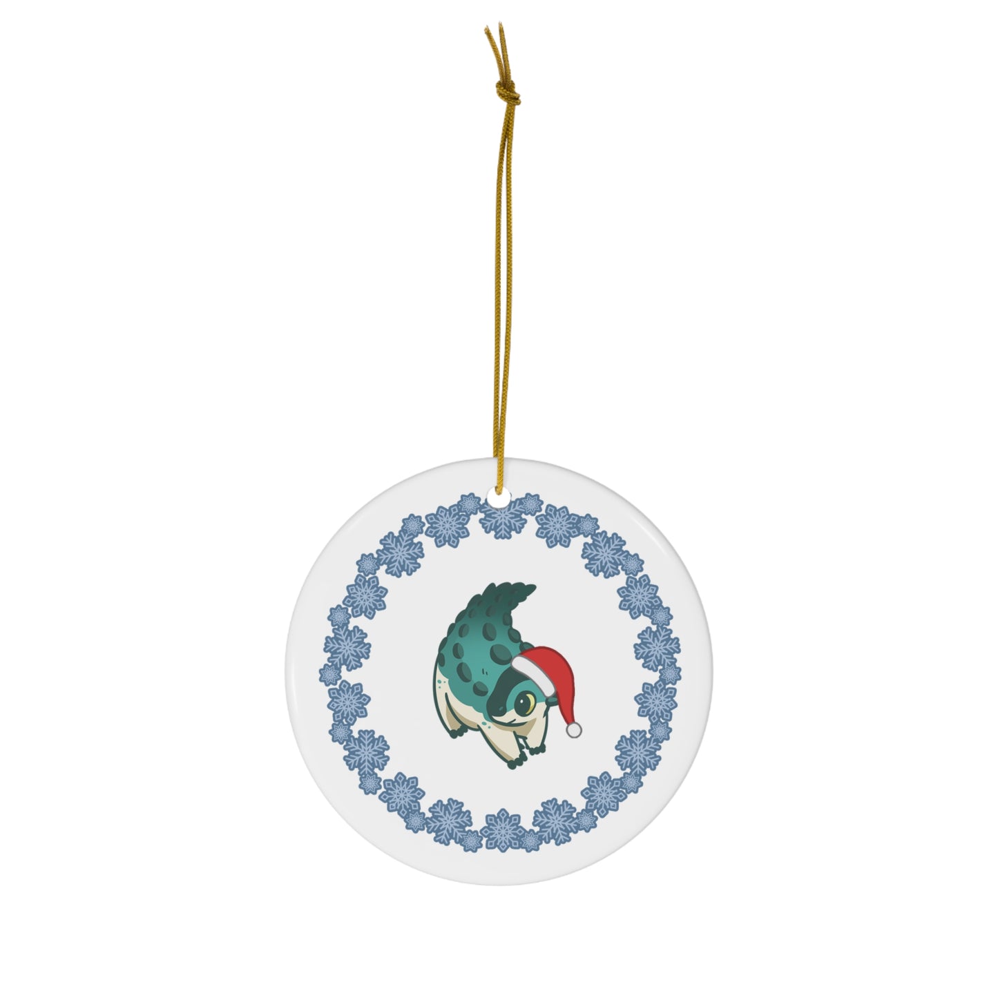 Holiday Scelidosaurus - Ceramic Ornament - Snowflake Edition