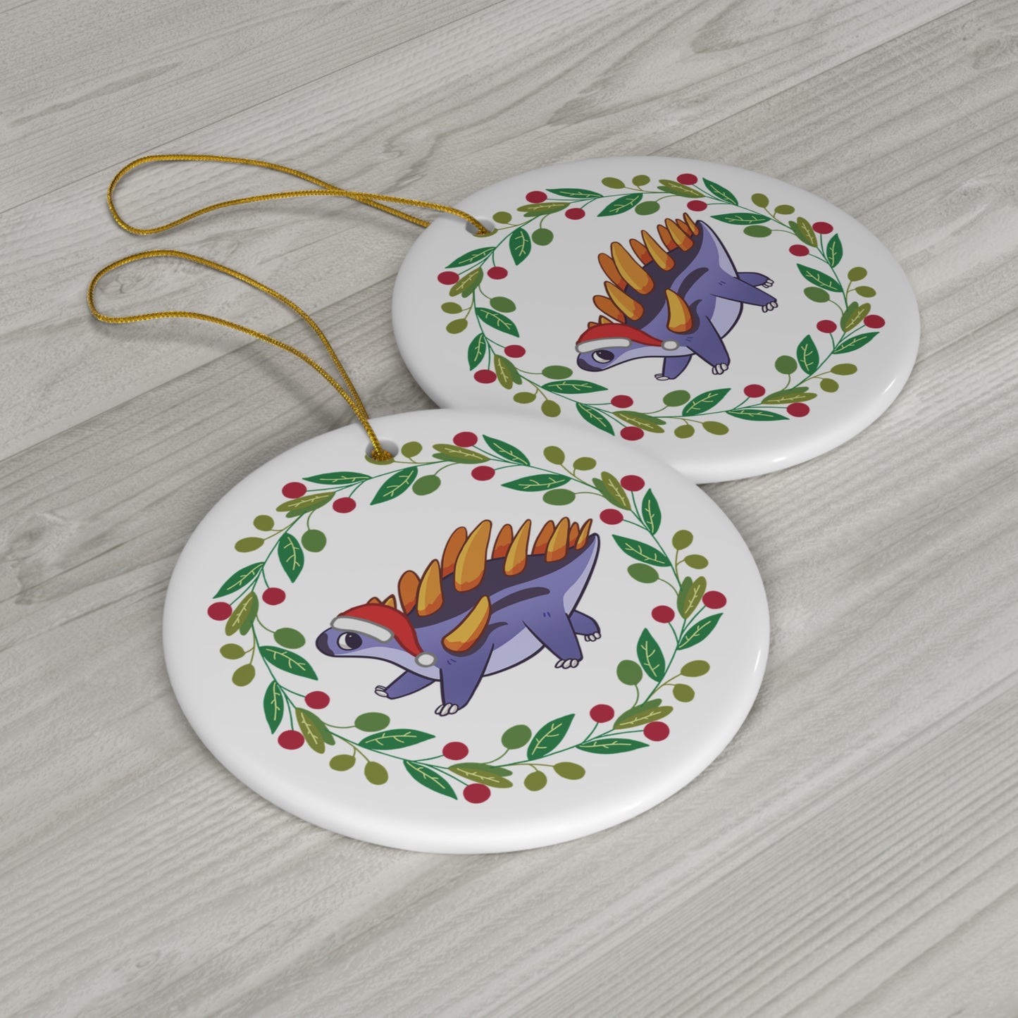 Holiday Kentrosaurus - Ceramic Ornament