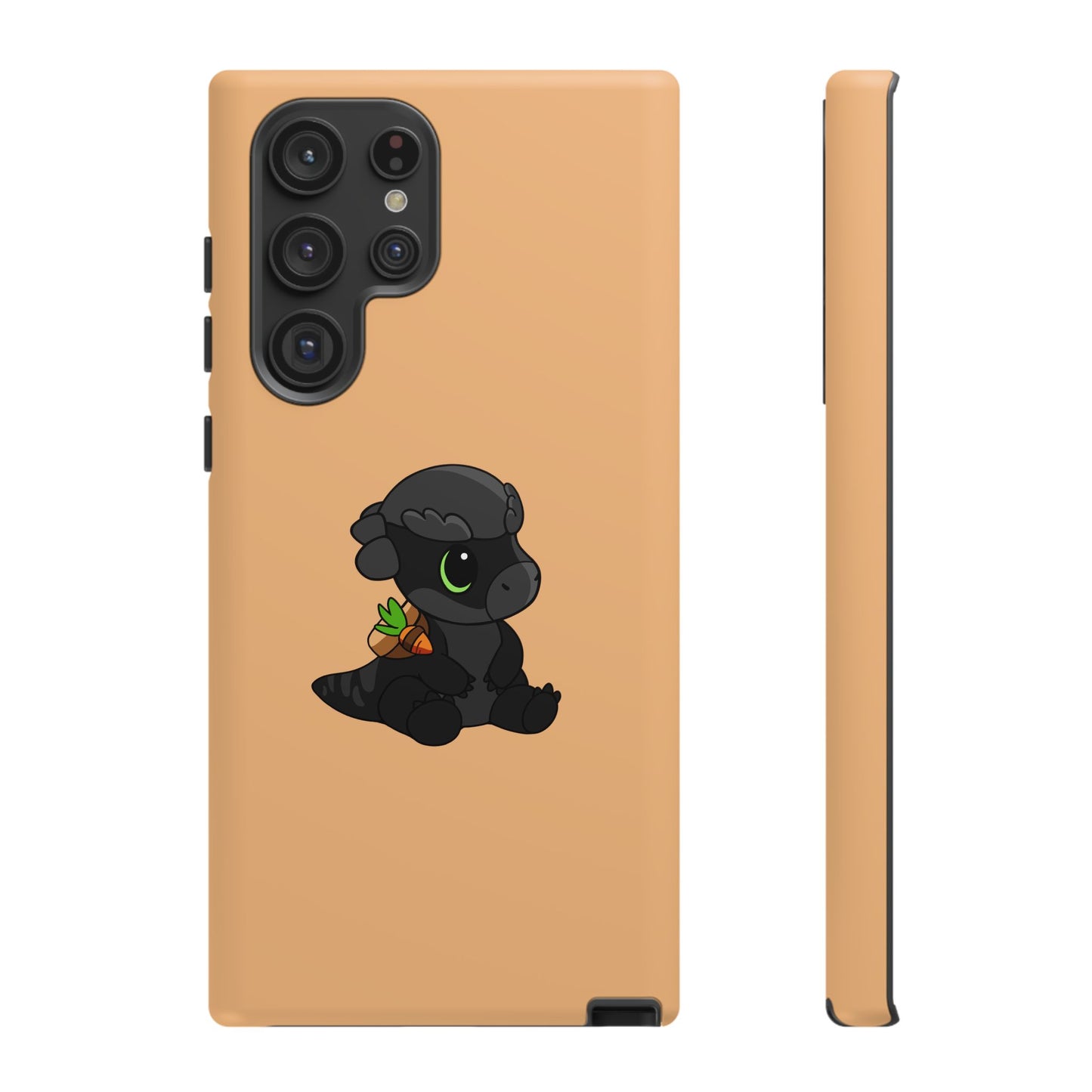 Limited Edition Bonk the Melanistic Pachycephalosaurus Plushie Art - Phone Case