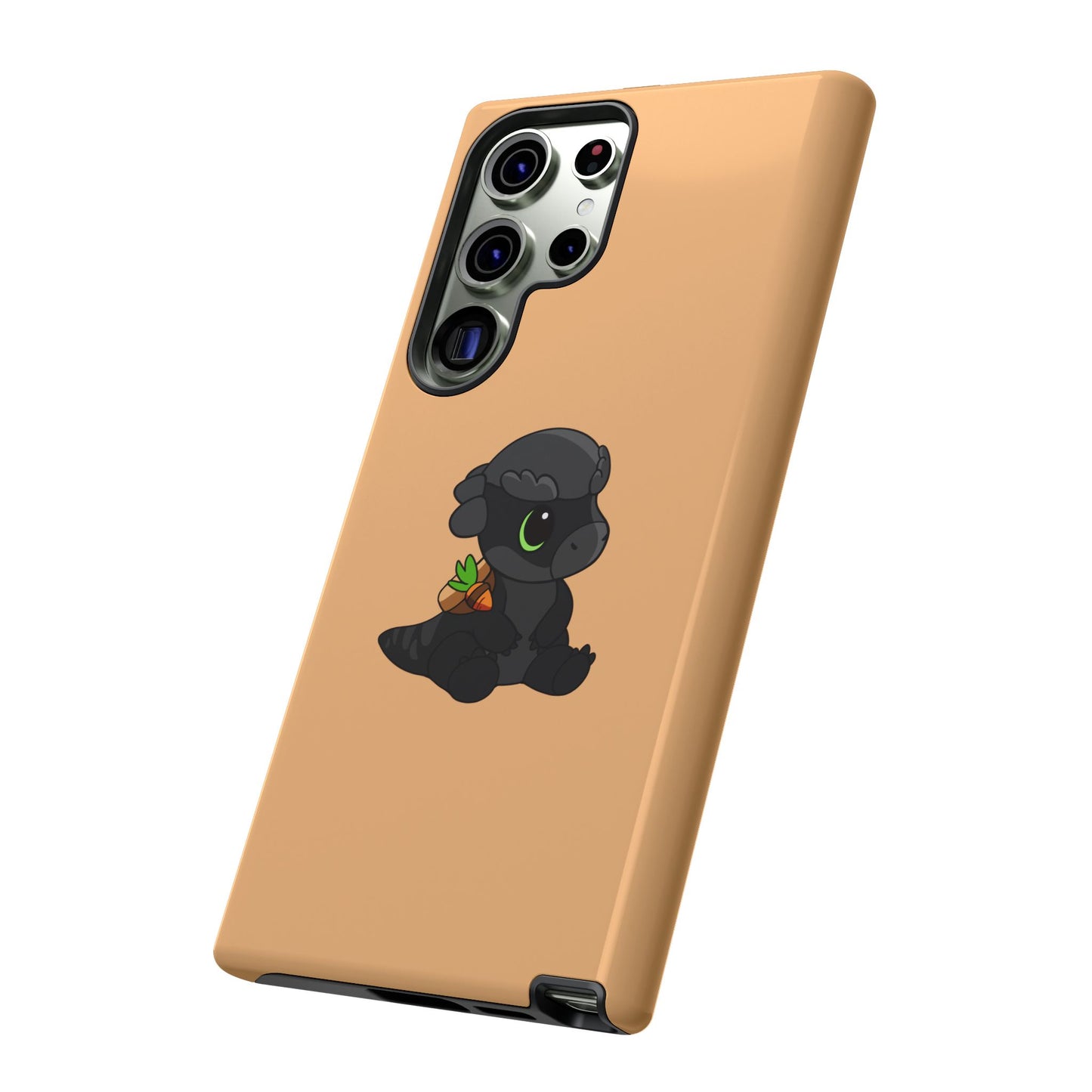 Limited Edition Bonk the Melanistic Pachycephalosaurus Plushie Art - Phone Case