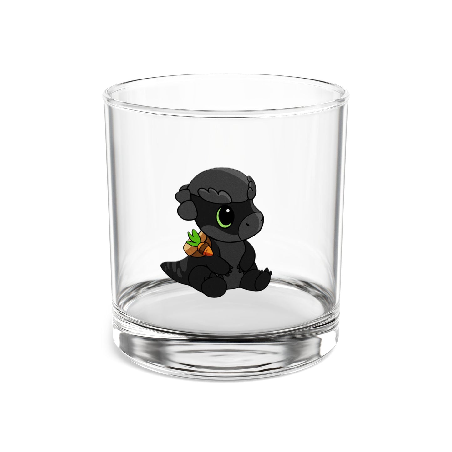 Limited Edition Bonk the Melanistic Pachycephalosaurus Plushie Art - Retro Collectible Glass