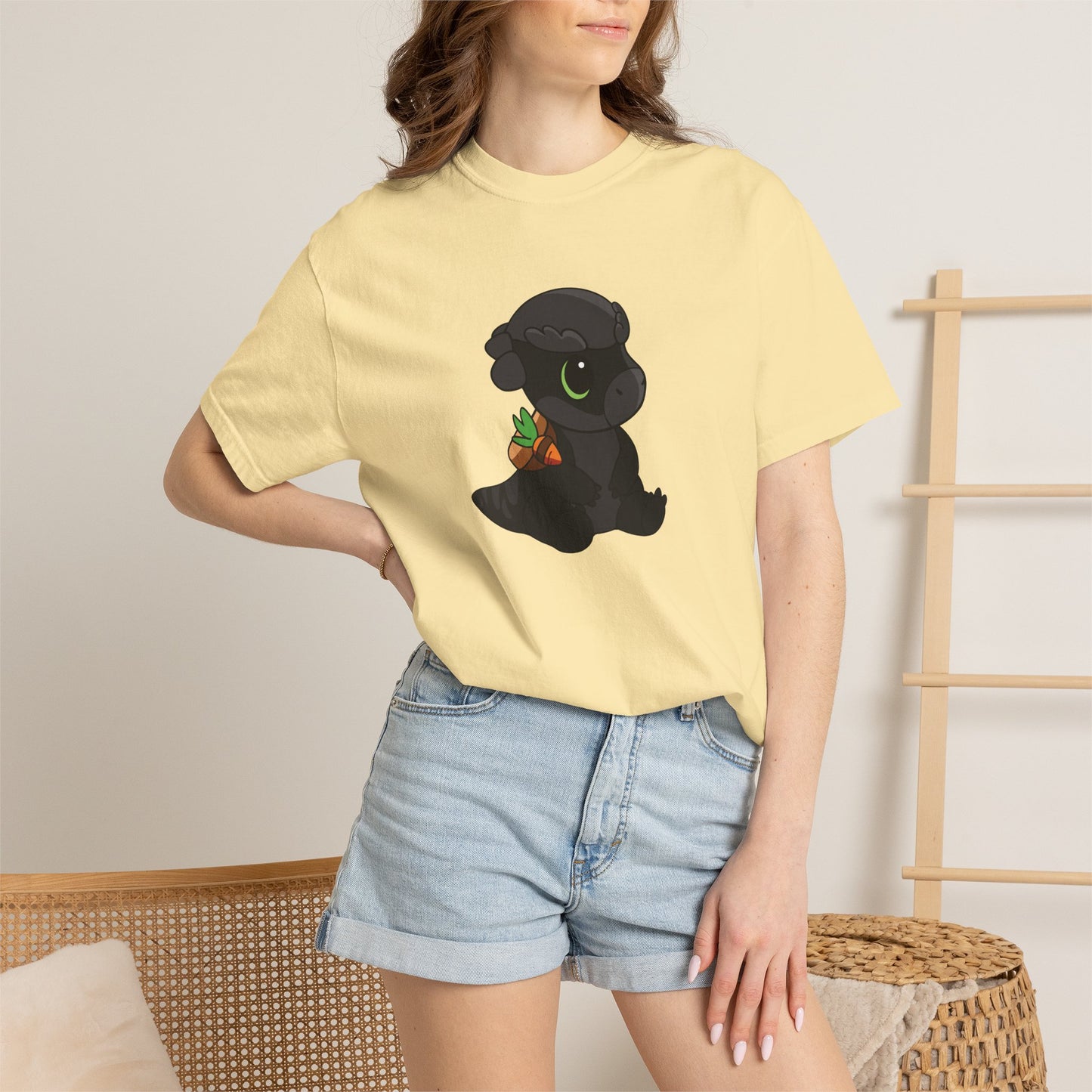 Limited Edition Bonk the Melanistic Pachycephalosaurus Plushie Art - T-Shirt