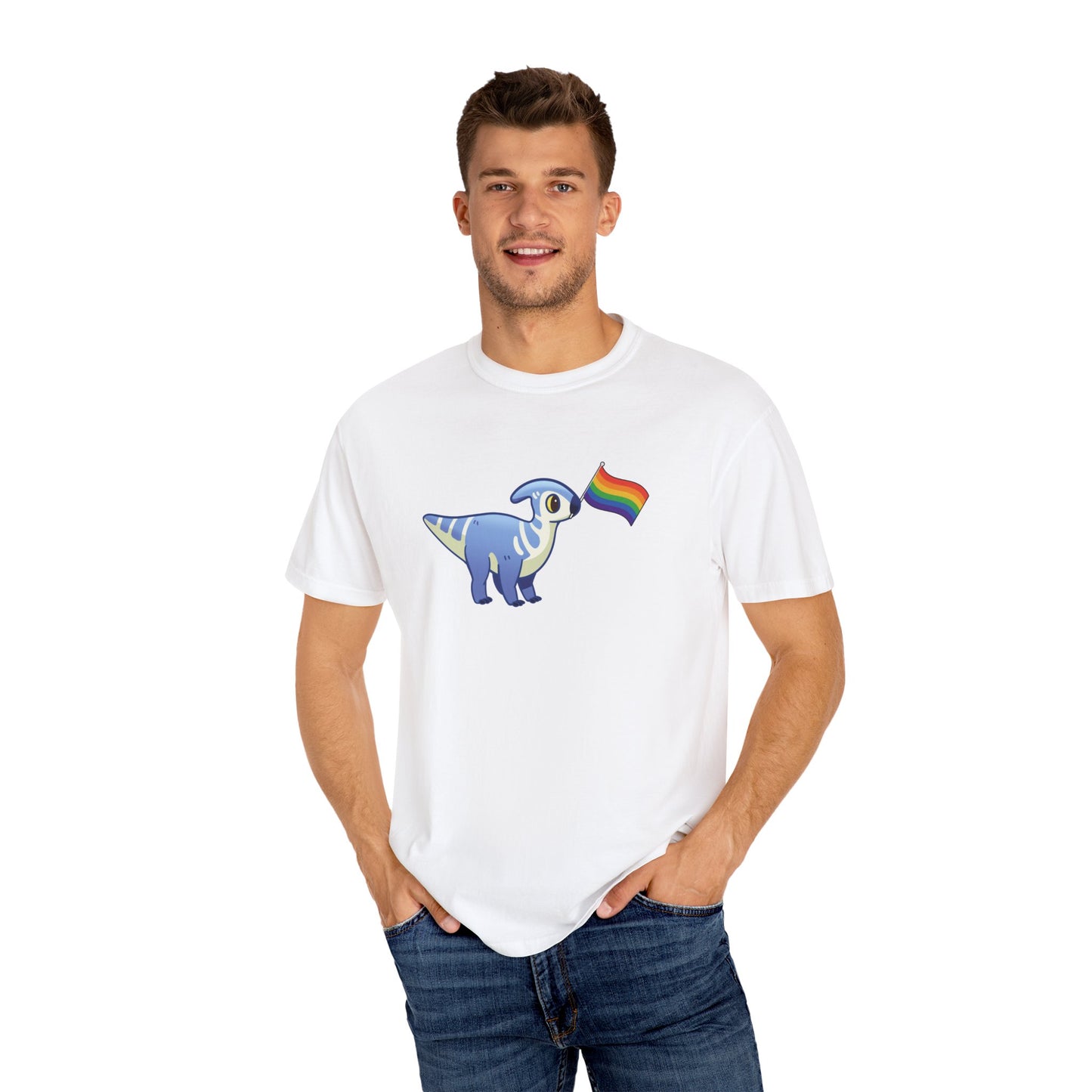 Lucky with a Pride Flag - T-Shirt