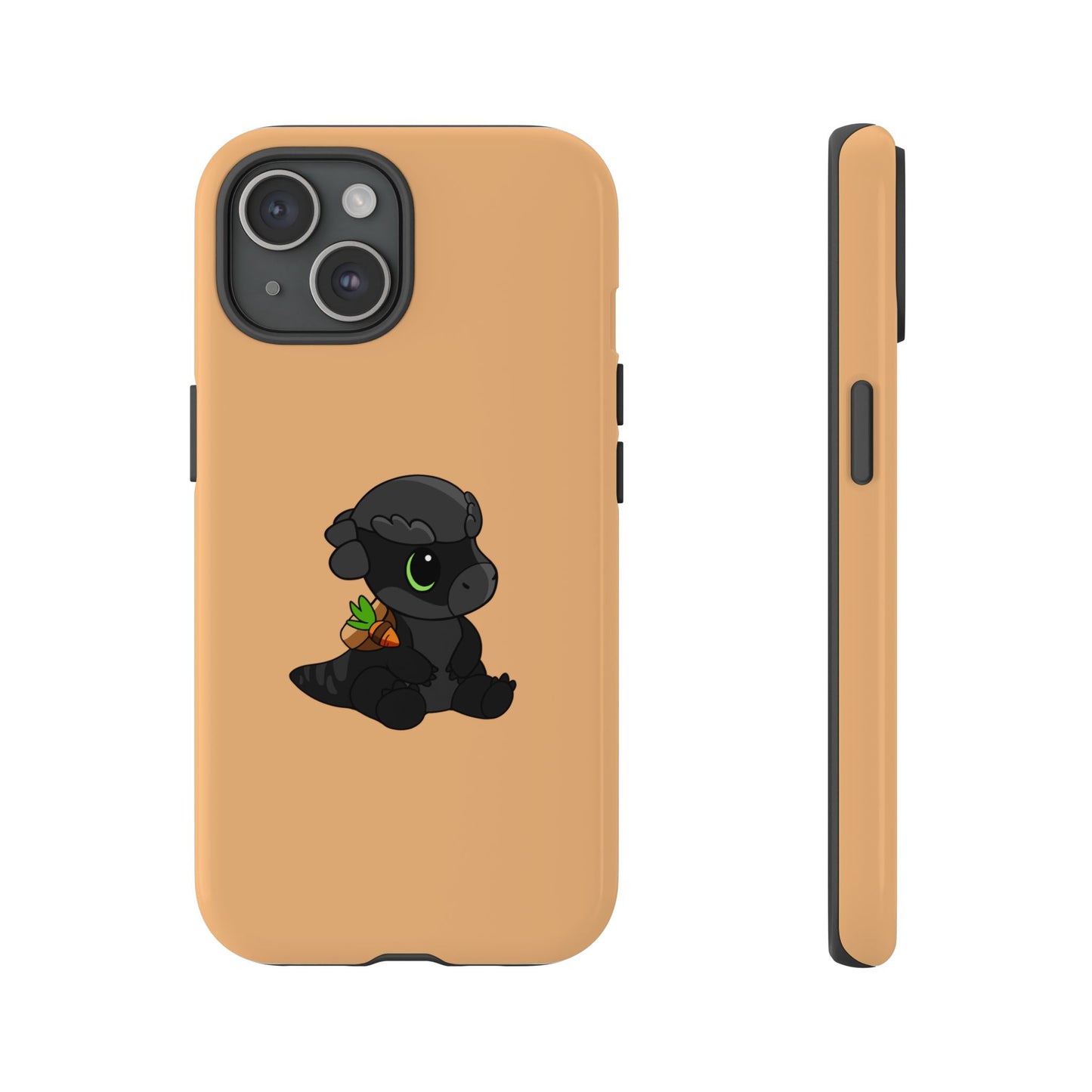 Limited Edition Bonk the Melanistic Pachycephalosaurus Plushie Art - Phone Case