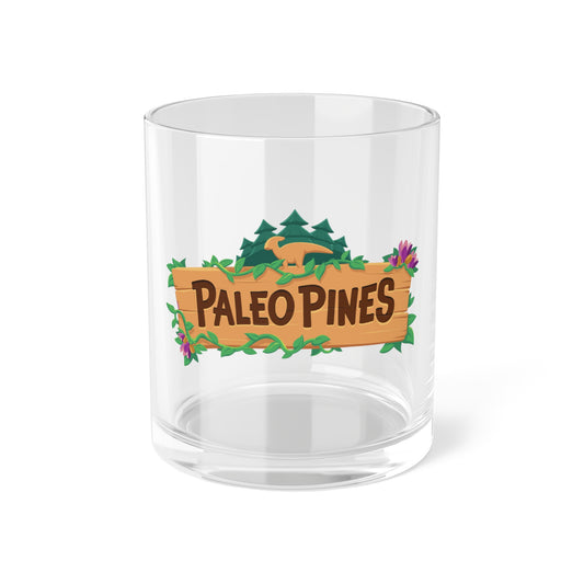 Paleo Pines Logo Retro Collectible Glass