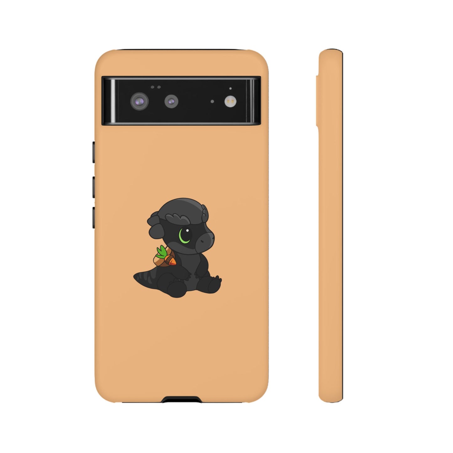Limited Edition Bonk the Melanistic Pachycephalosaurus Plushie Art - Phone Case