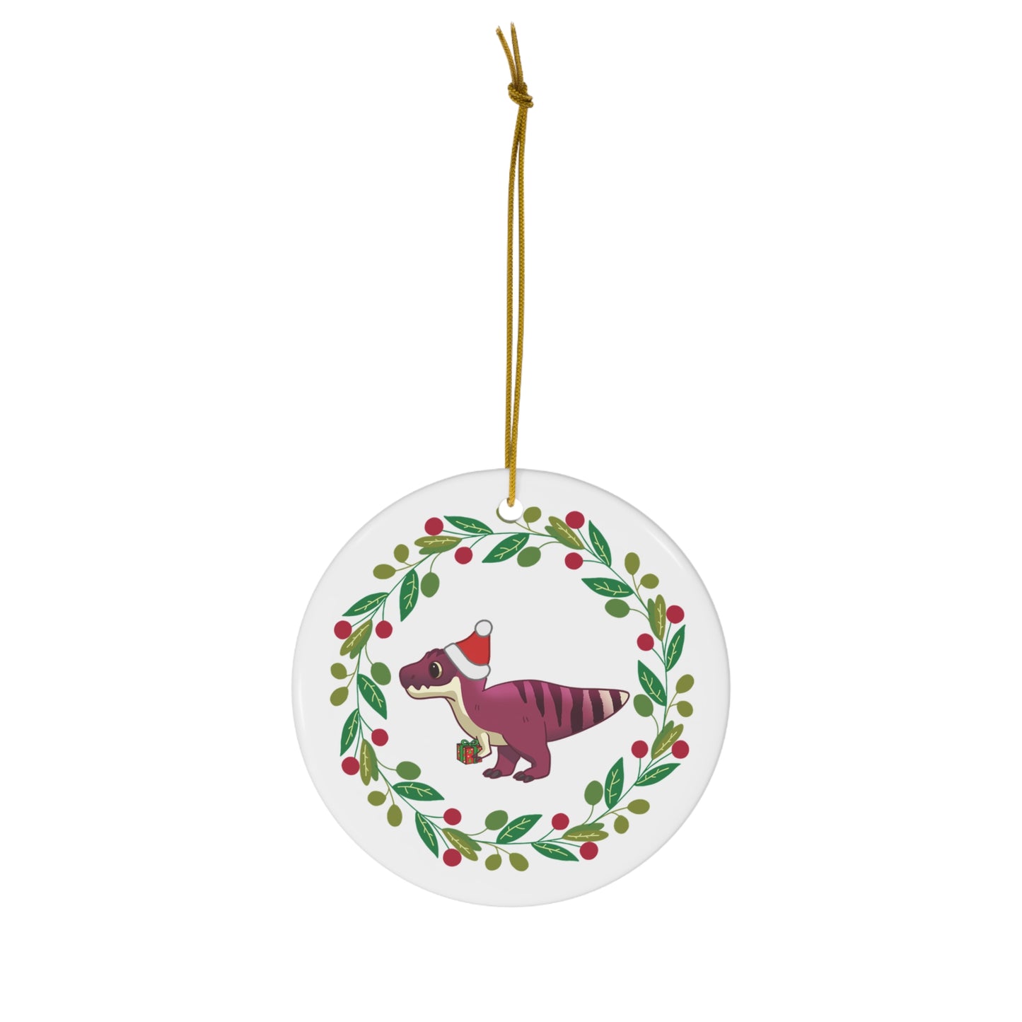 Holiday Tyrannosaurus Rex - Ceramic Ornament