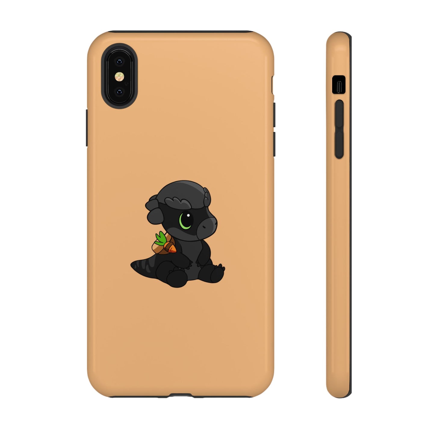Limited Edition Bonk the Melanistic Pachycephalosaurus Plushie Art - Phone Case