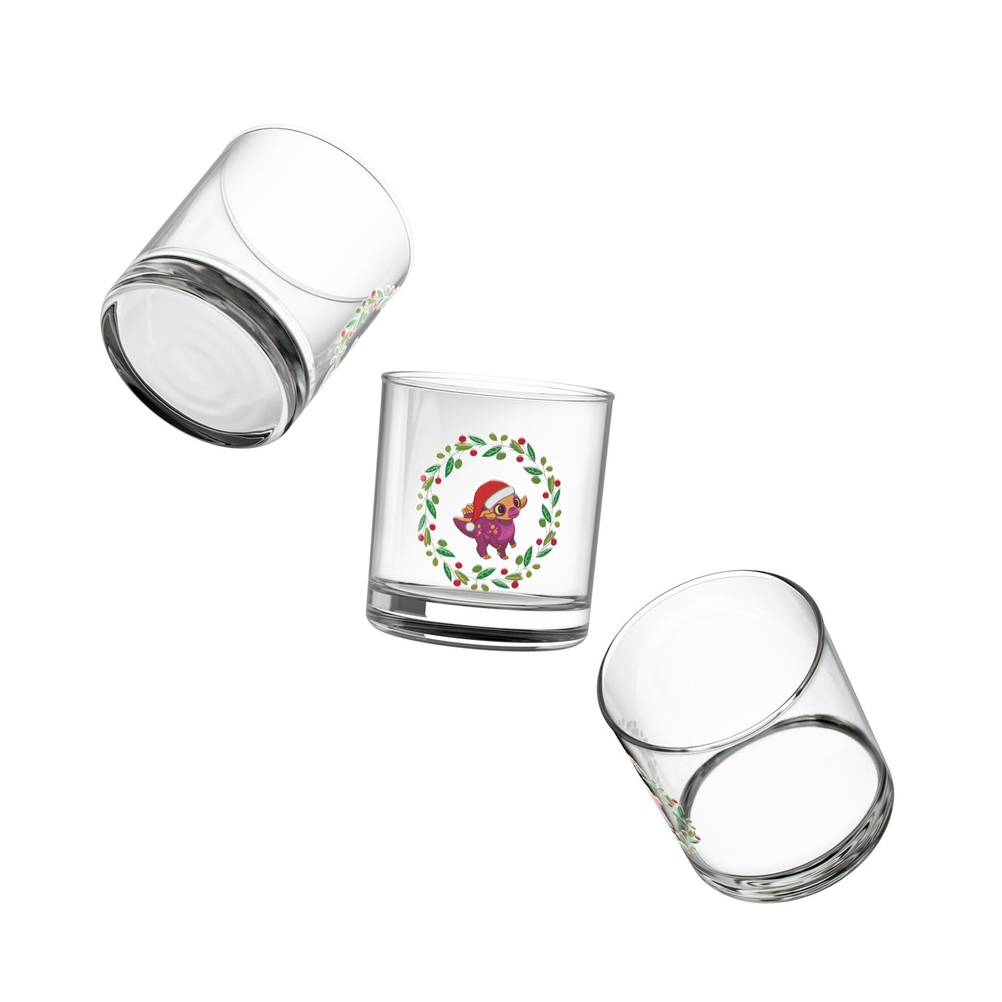 Holiday Retro Collectible Glass - Lesbian Pride Psittacosaurus