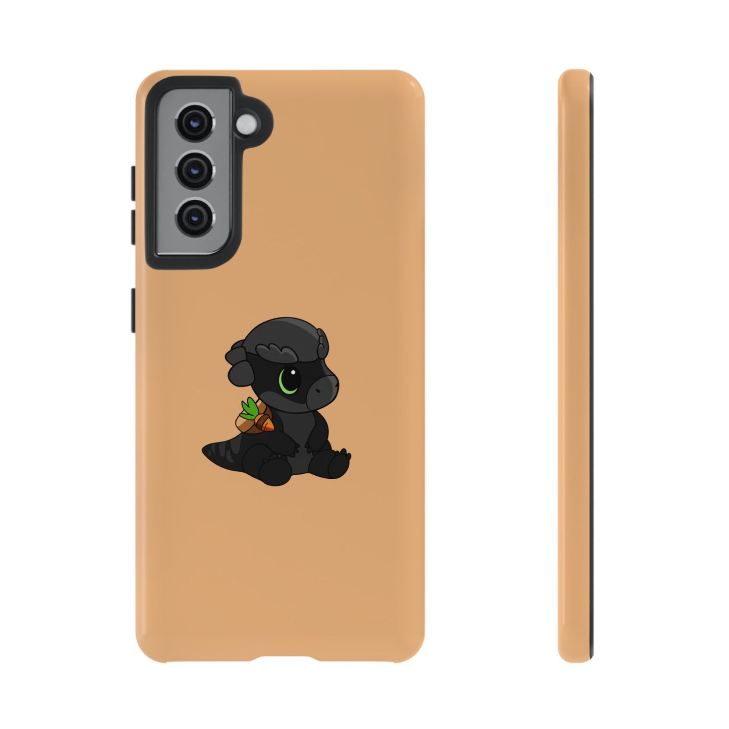 Limited Edition Bonk the Melanistic Pachycephalosaurus Plushie Art - Phone Case