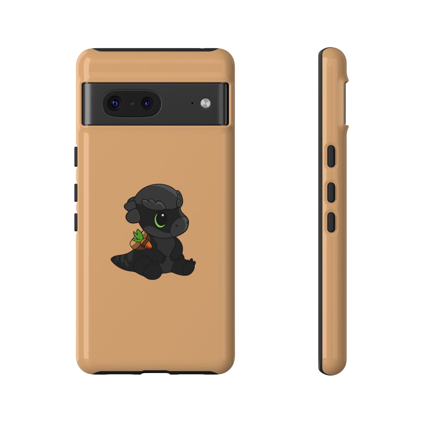 Limited Edition Bonk the Melanistic Pachycephalosaurus Plushie Art - Phone Case