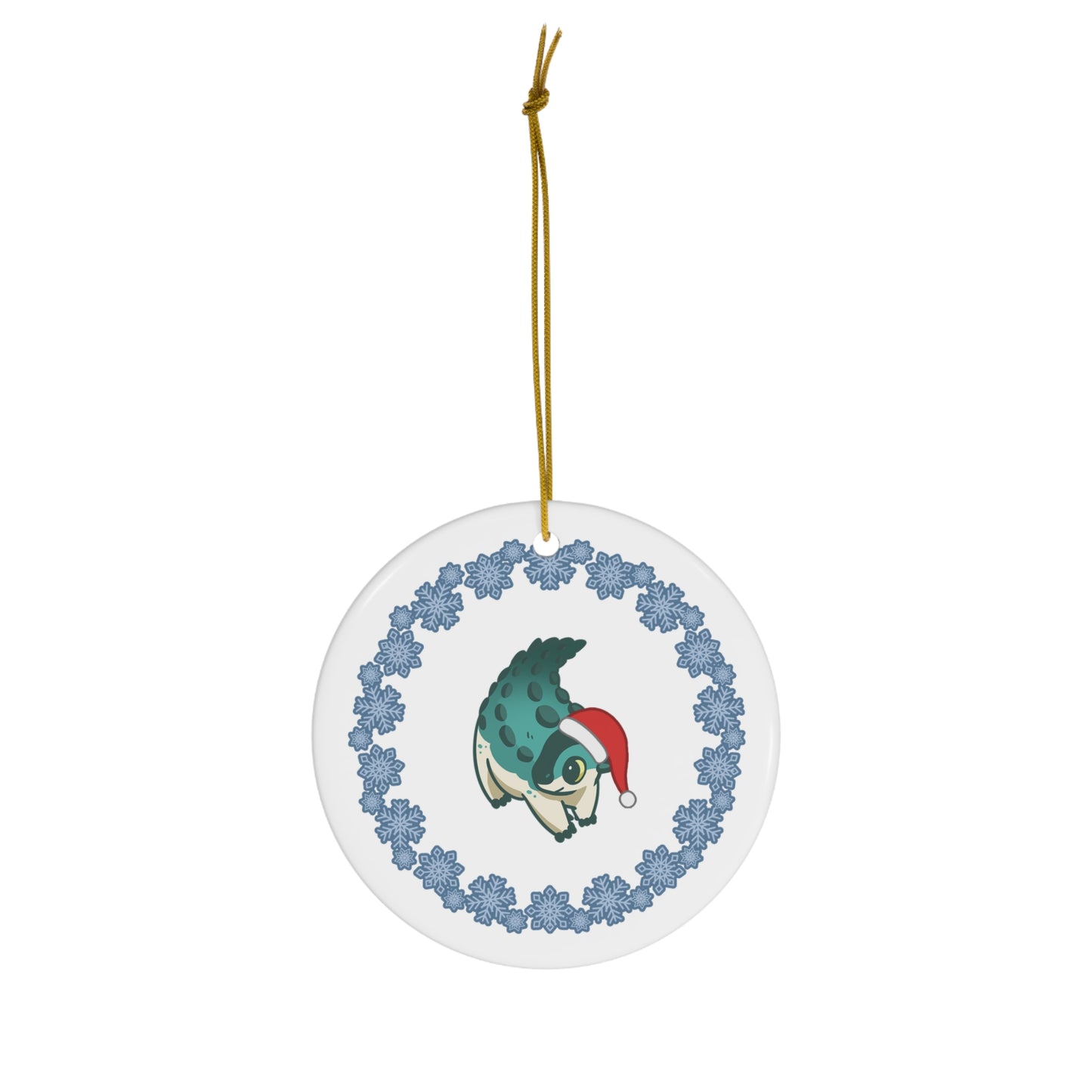 Holiday Scelidosaurus - Ceramic Ornament - Snowflake Edition