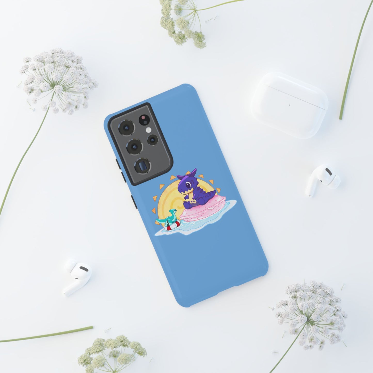 Limited Edition Carnotaurus with Archaeopteryx Sidekick Plushie Concept Art - Phone Case