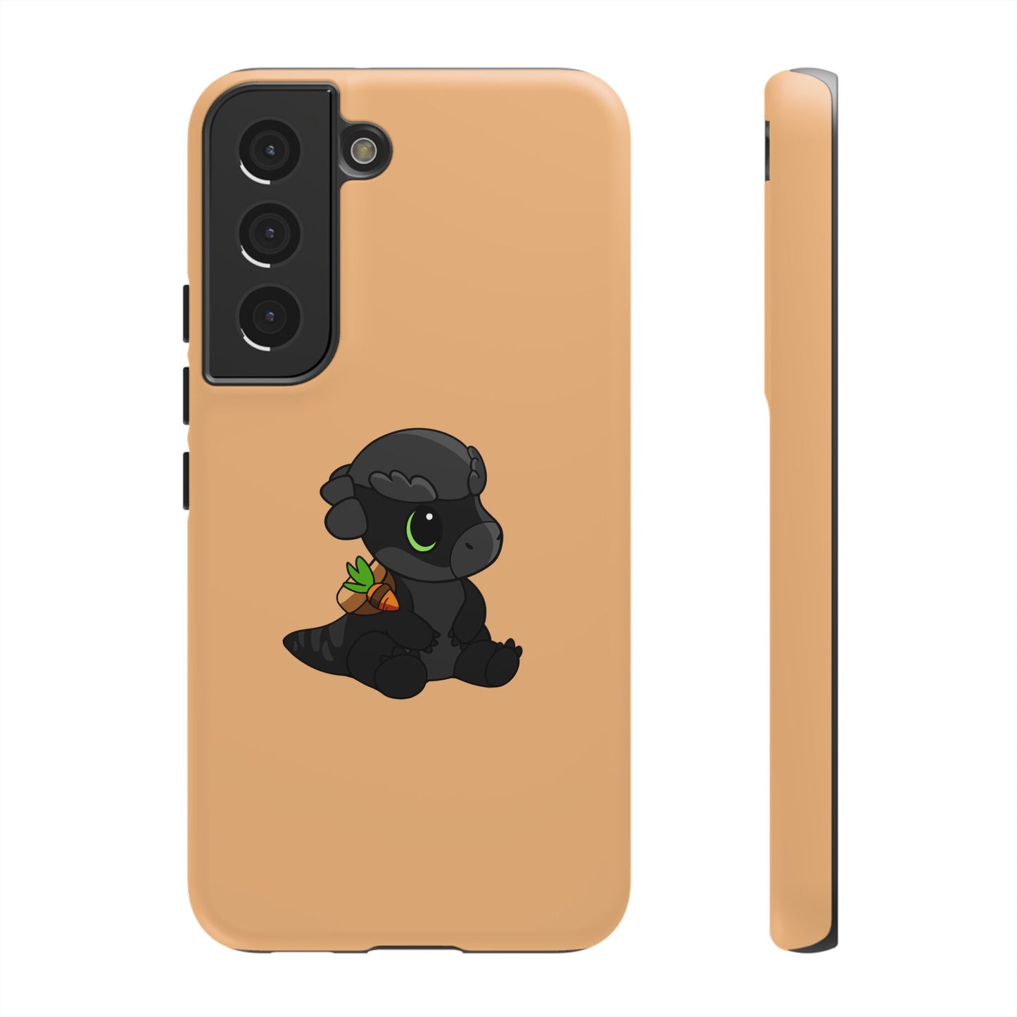 Limited Edition Bonk the Melanistic Pachycephalosaurus Plushie Art - Phone Case