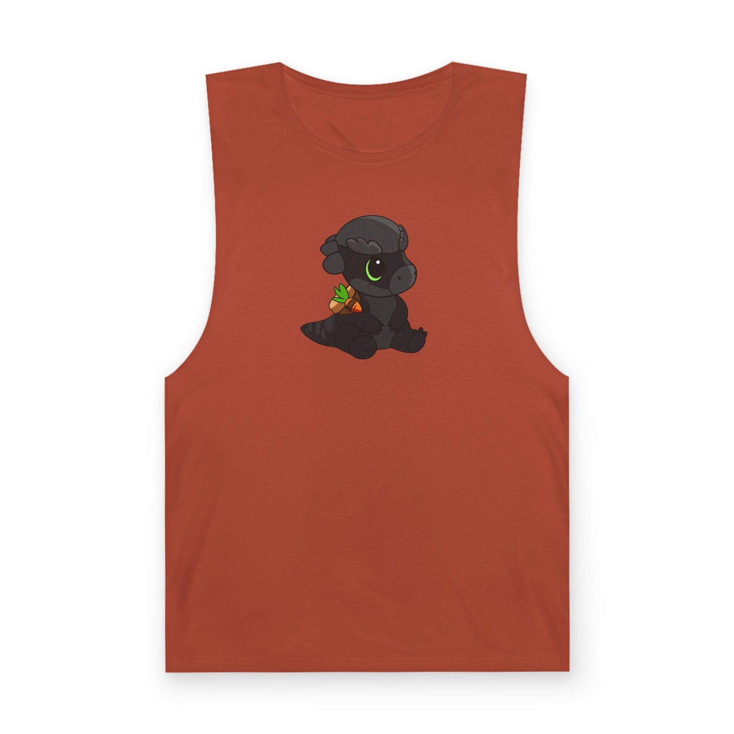 Limited Edition Bonk the Melanistic Pachycephalosaurus Plushie Art - Tank Top