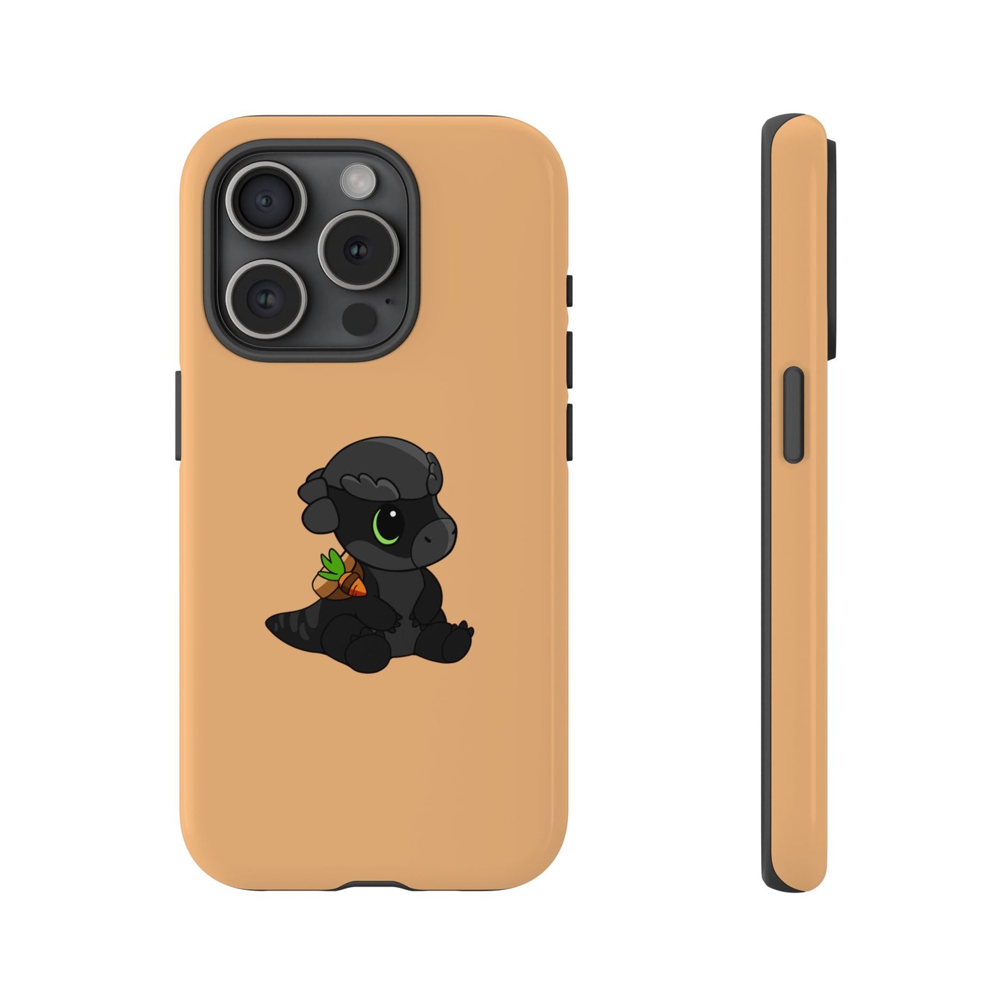 Limited Edition Bonk the Melanistic Pachycephalosaurus Plushie Art - Phone Case