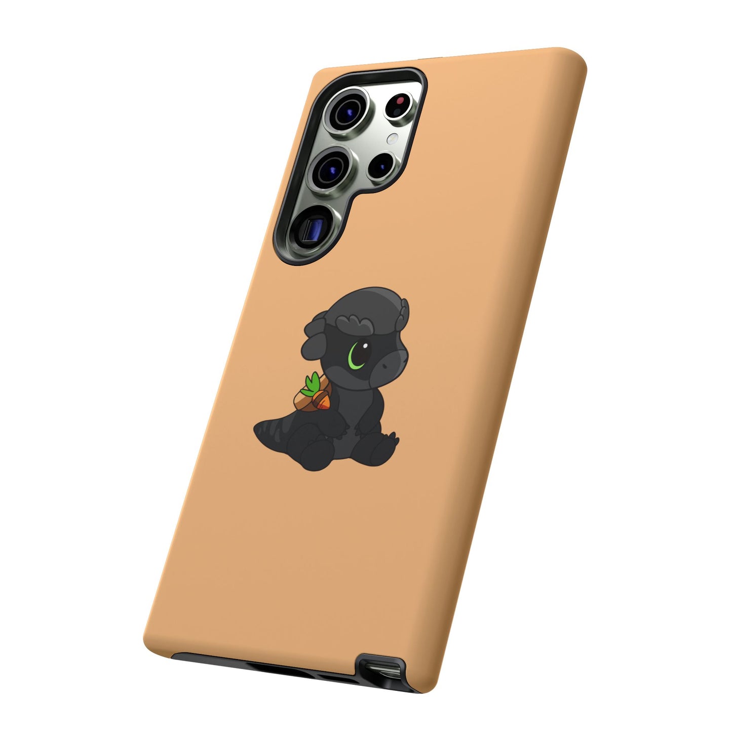 Limited Edition Bonk the Melanistic Pachycephalosaurus Plushie Art - Phone Case