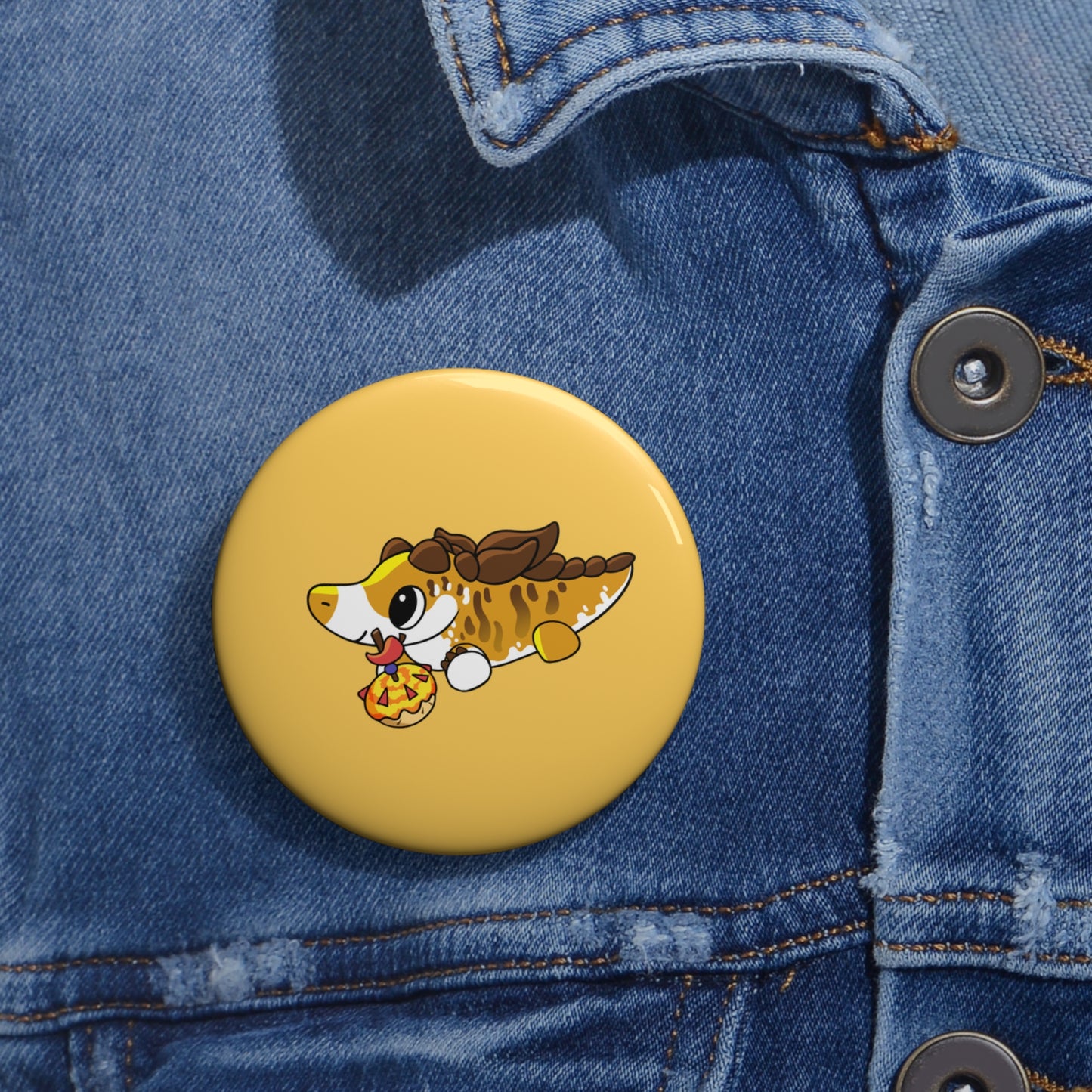 Limited Edition Desmond the Desmatosuchus Plushie Art - Pin Button