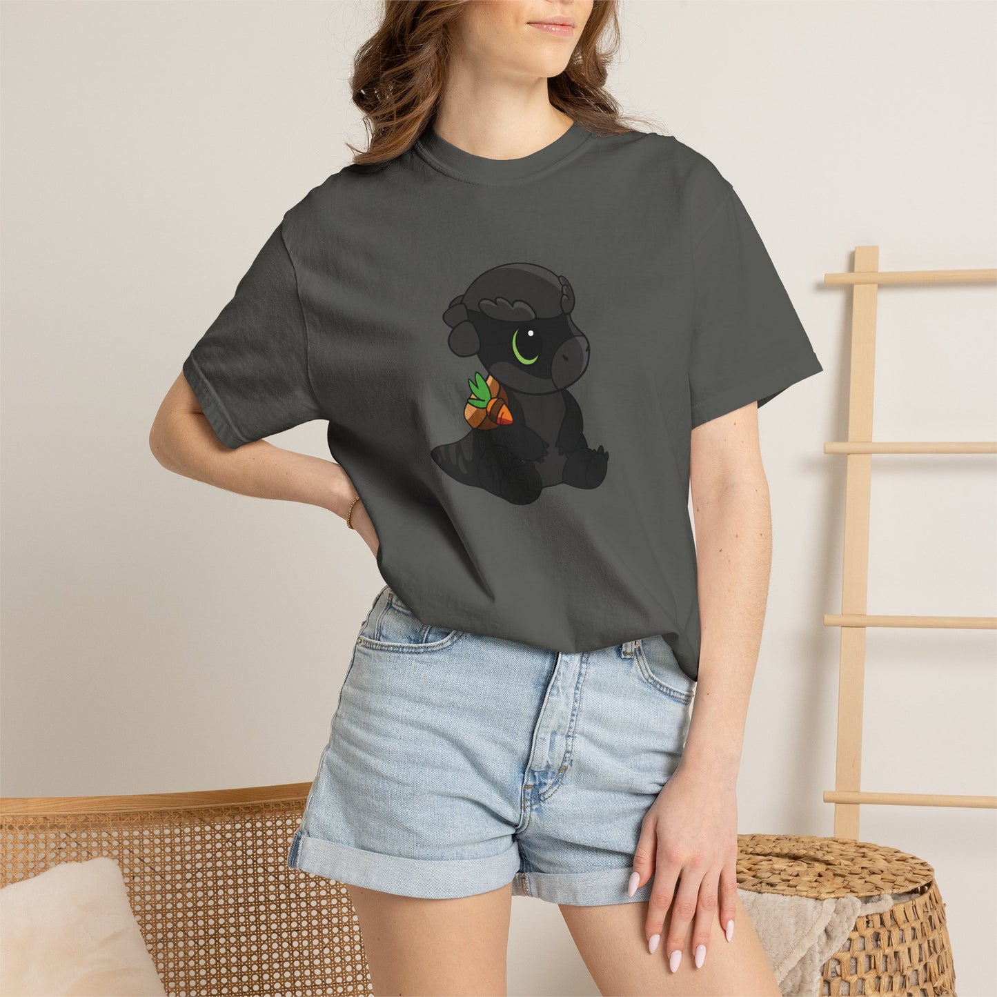 Limited Edition Bonk the Melanistic Pachycephalosaurus Plushie Art - T-Shirt