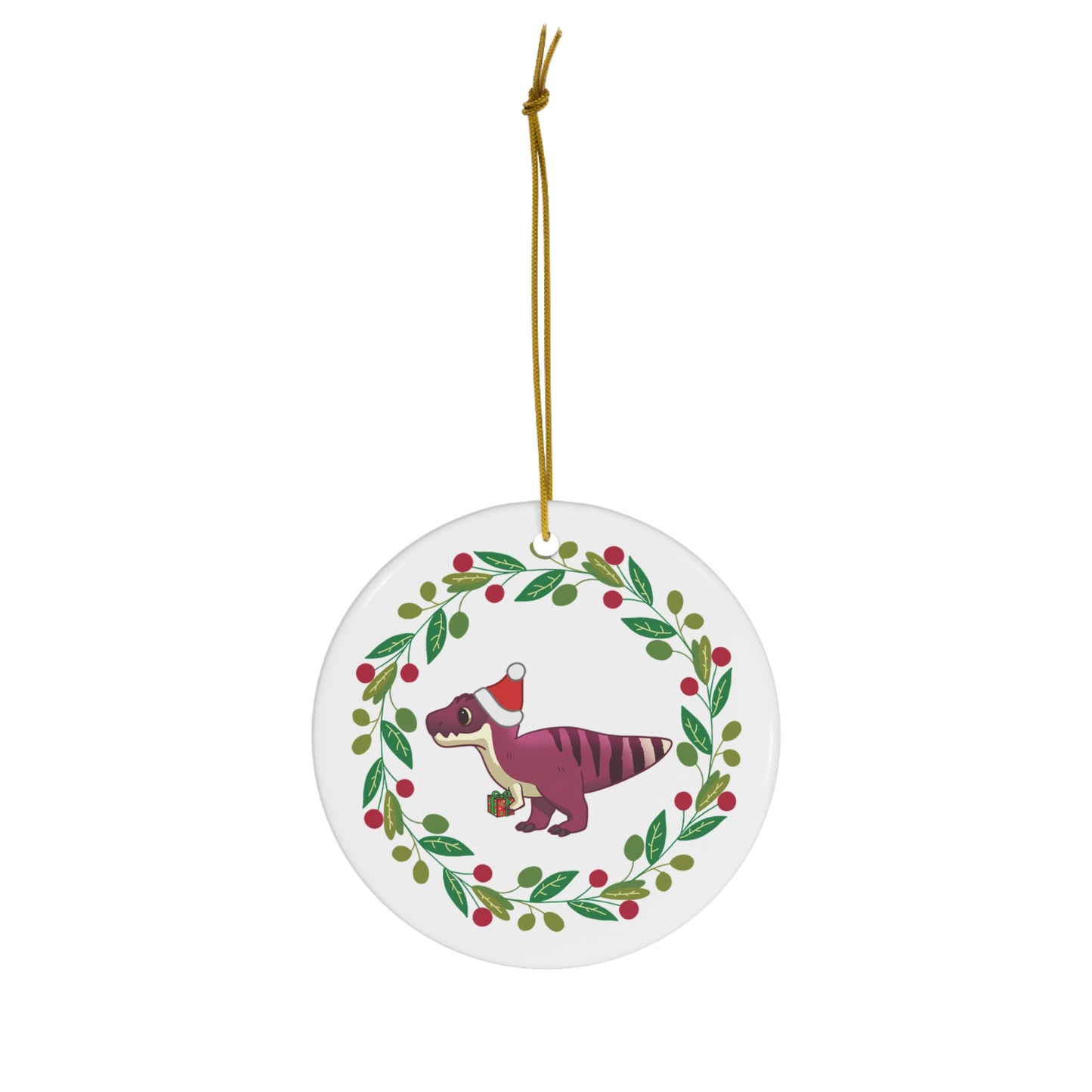 Holiday Tyrannosaurus Rex - Ceramic Ornament