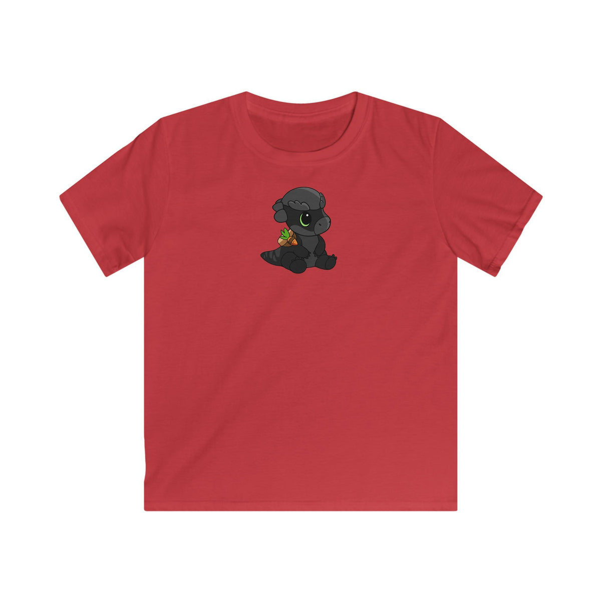 Limited Edition Bonk the Melanistic Pachycephalosaurus Plushie Art - Kids Tee