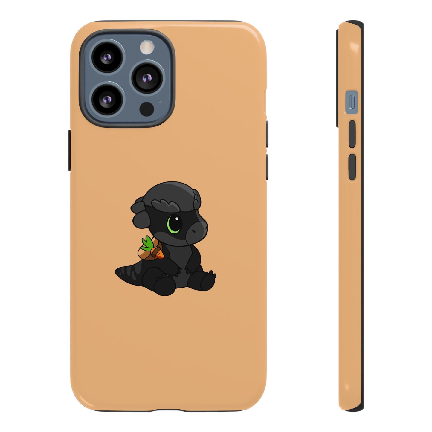 Limited Edition Bonk the Melanistic Pachycephalosaurus Plushie Art - Phone Case