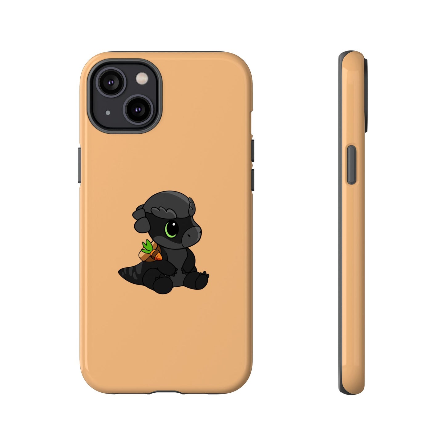 Limited Edition Bonk the Melanistic Pachycephalosaurus Plushie Art - Phone Case