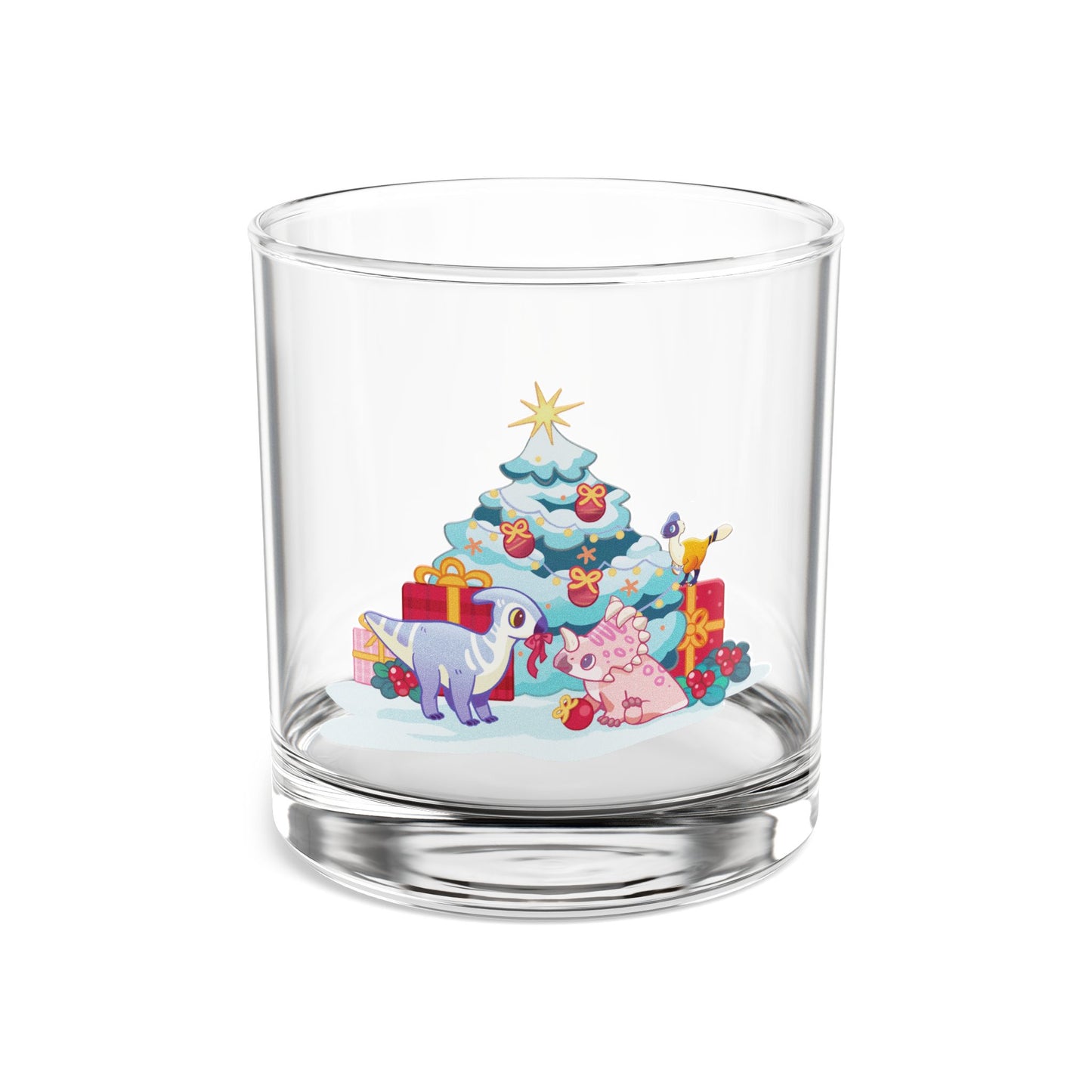 Holiday Retro Collectible Glass - Dino Tree Decorating featuring Lucky & Centrosaurus