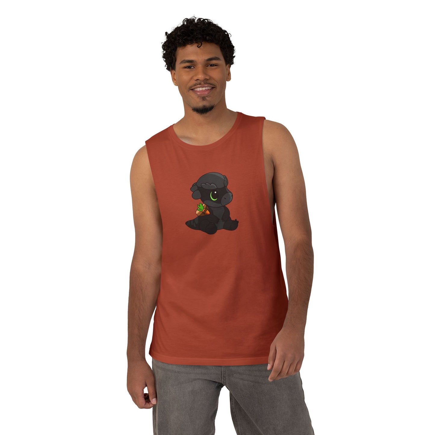 Limited Edition Bonk the Melanistic Pachycephalosaurus Plushie Art - Tank Top