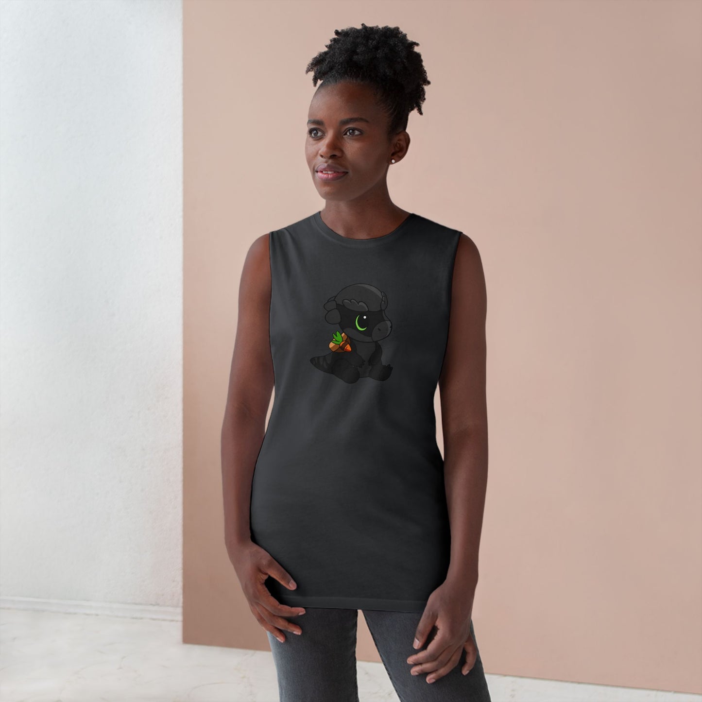 Limited Edition Bonk the Melanistic Pachycephalosaurus Plushie Art - Tank Top