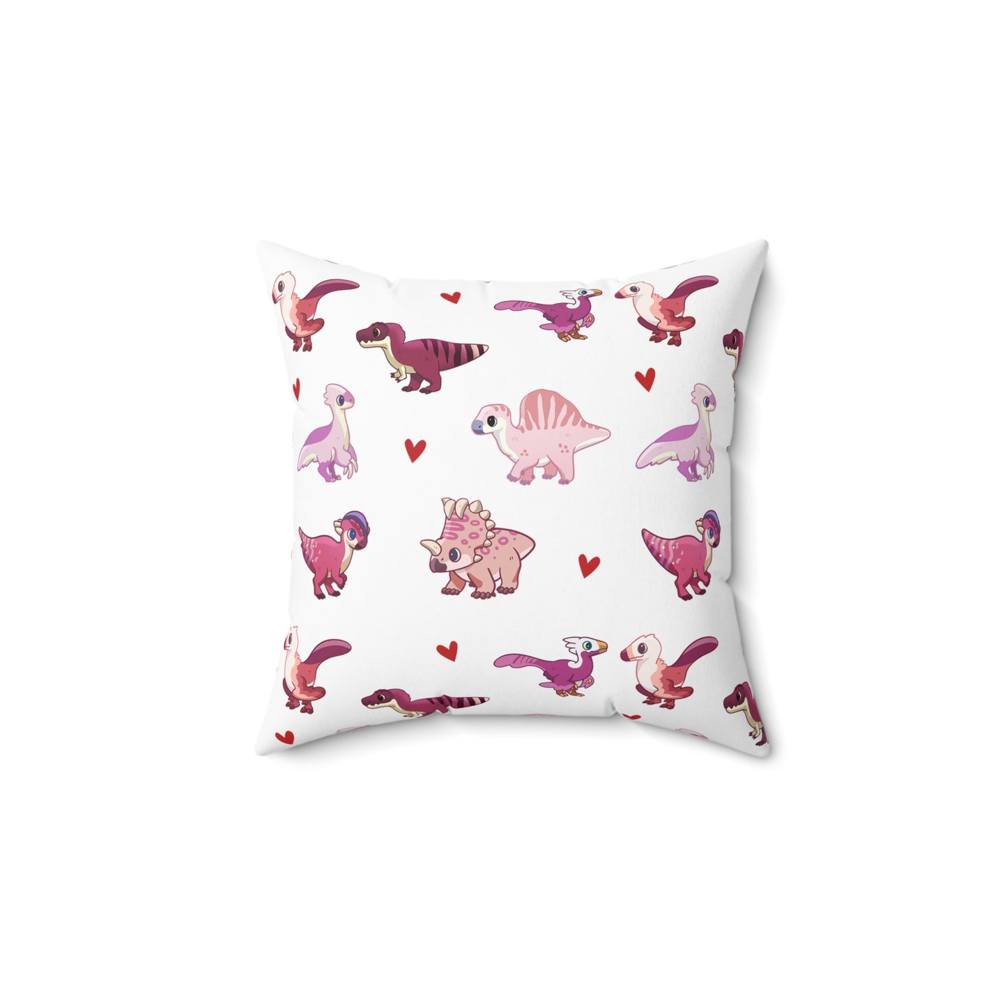 Pink Dinos Square Pillow