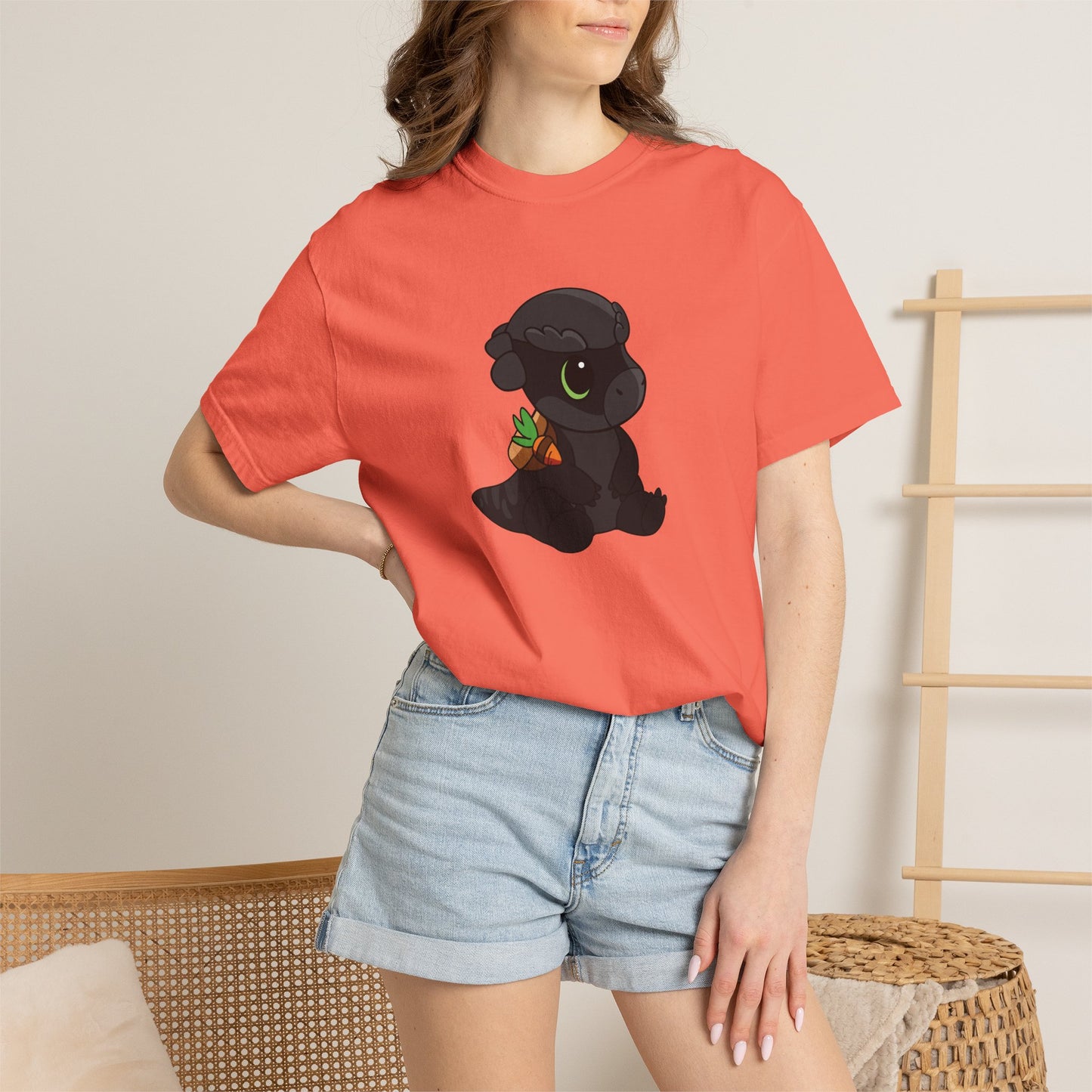 Limited Edition Bonk the Melanistic Pachycephalosaurus Plushie Art - T-Shirt