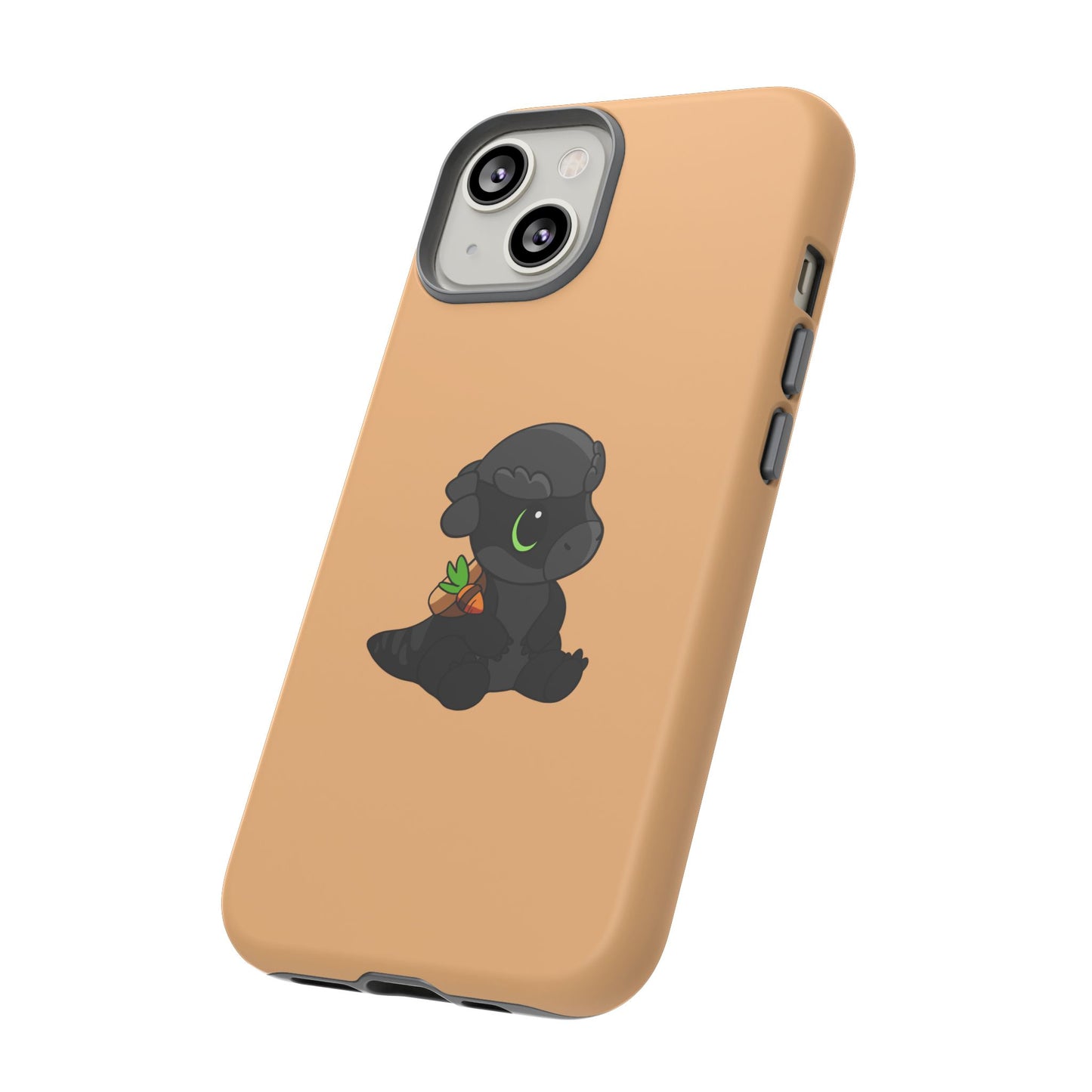 Limited Edition Bonk the Melanistic Pachycephalosaurus Plushie Art - Phone Case