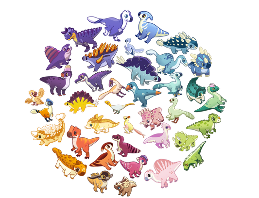 Digital Download - Rainbow of Dinos - Circle